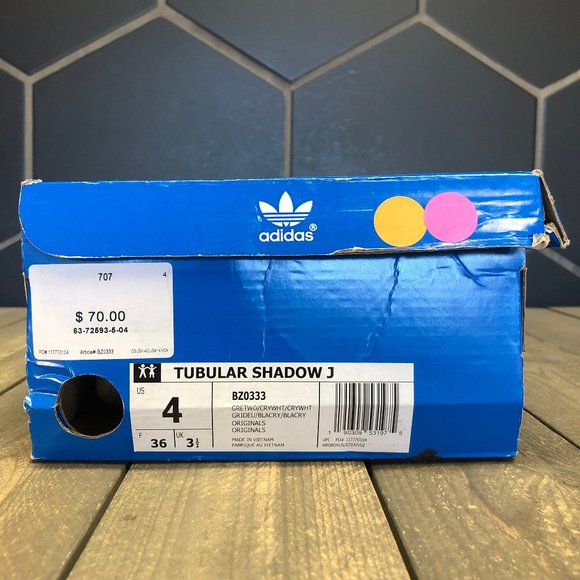 ~Used W/ Damaged Box! Youth Adidas Tubular Shadow J Grey Sneakers Size 4 - Picture 6 of 6